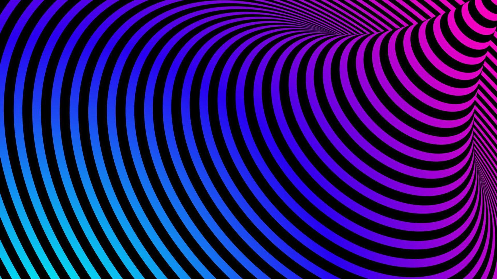 3D-abstract zwart gedraaid spiraalvormig optische illusiepatroon op levendige kleurenachtergrond vector