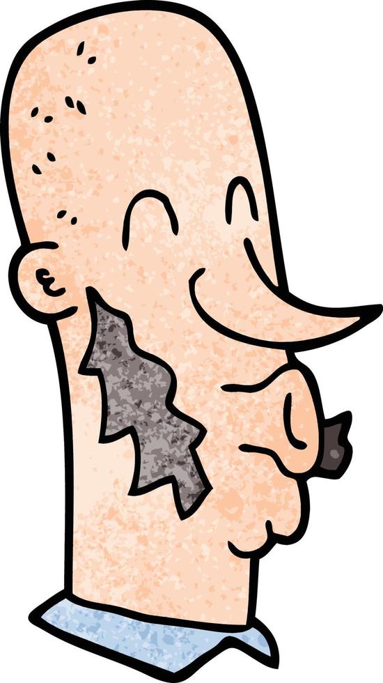 cartoon doodle man met zijbrandwonden vector