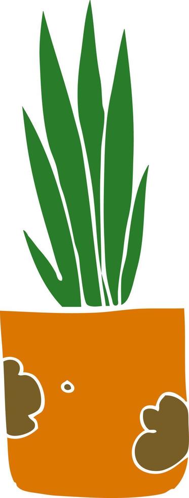 cartoon kamerplant in effen kleurstijl vector