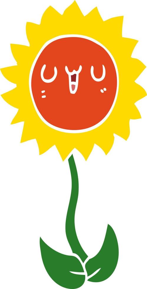 cartoon bloem in effen kleurstijl vector