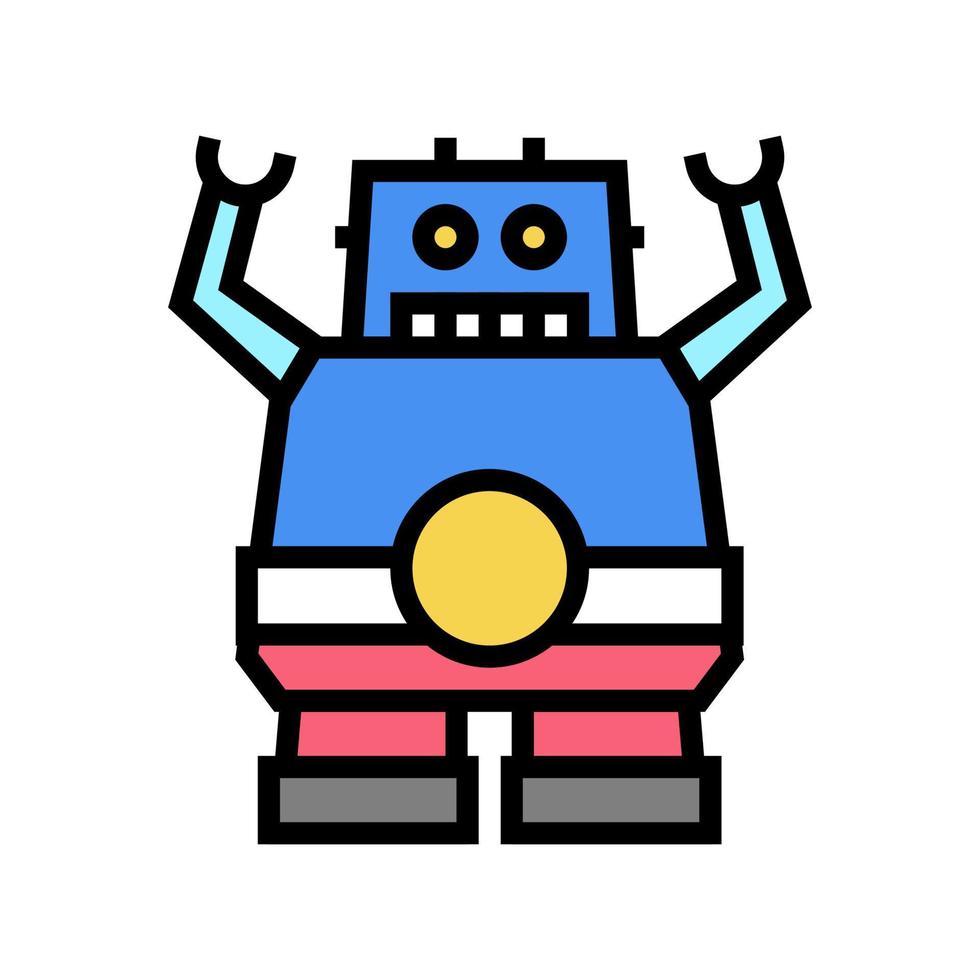 robotachtige geek kleur pictogram vector illustratie teken