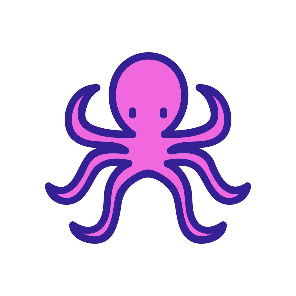 oceaan octopus tentakels pictogram vector overzicht illustratie