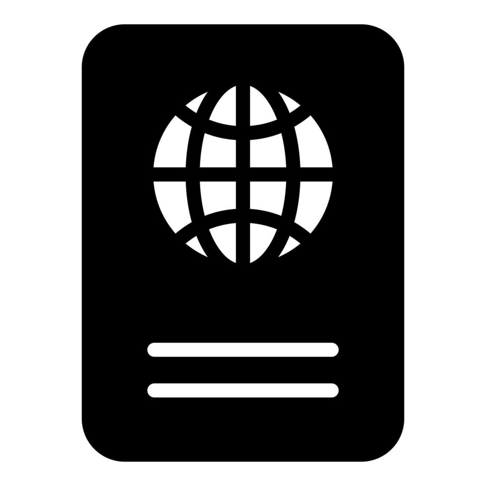 paspoort vector glyph-pictogramstijl voor web en mobiel.