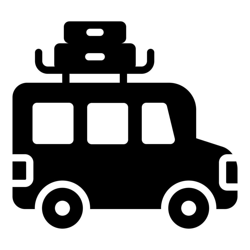 camping van vector glyph-pictogramstijl voor web en mobiel.