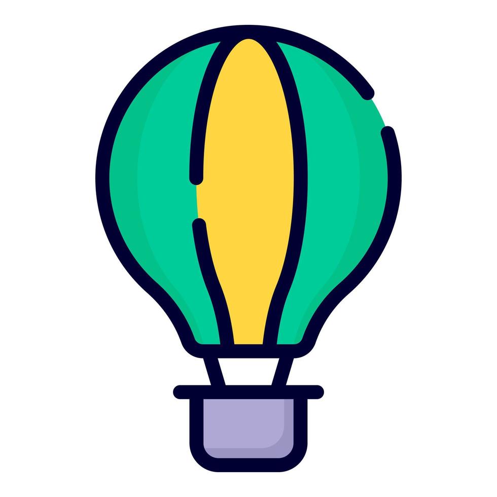 hete luchtballon vector pictogram. gekleurde omtrekstijl voor web en mobiel.