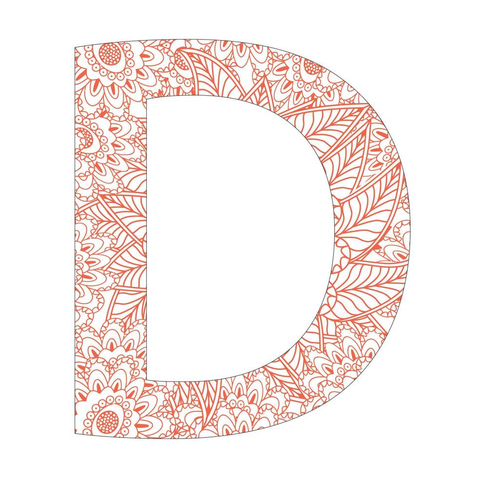 alfabet vintage letters kleurboeken met bloem mandala vector ontwerp voor kinderen activiteit