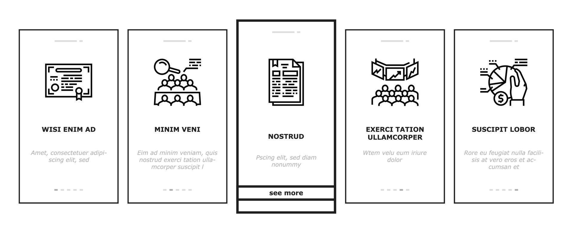 stakeholder business onboarding pictogrammen instellen vector