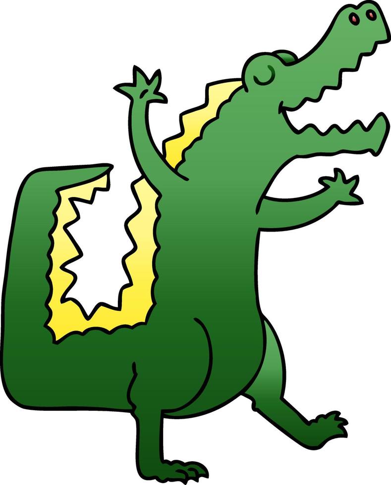 eigenzinnige cartoon krokodil met kleurovergang vector