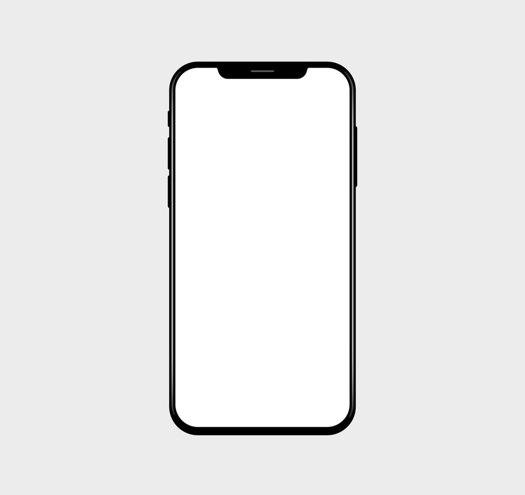 realistische inkeping moderne smartphone slanke randen met knoppen branding mockup gedetailleerd geïsoleerd kantoor bedrijfssjabloon vector