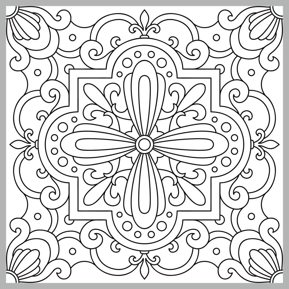 vector decoratief ornament. tegel patroon. kleurplaat. lineaire kunst.