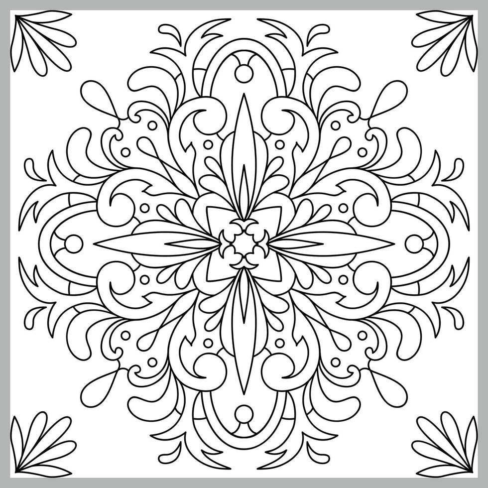 vector decoratief ornament. tegel patroon. kleurplaat. lineaire kunst.