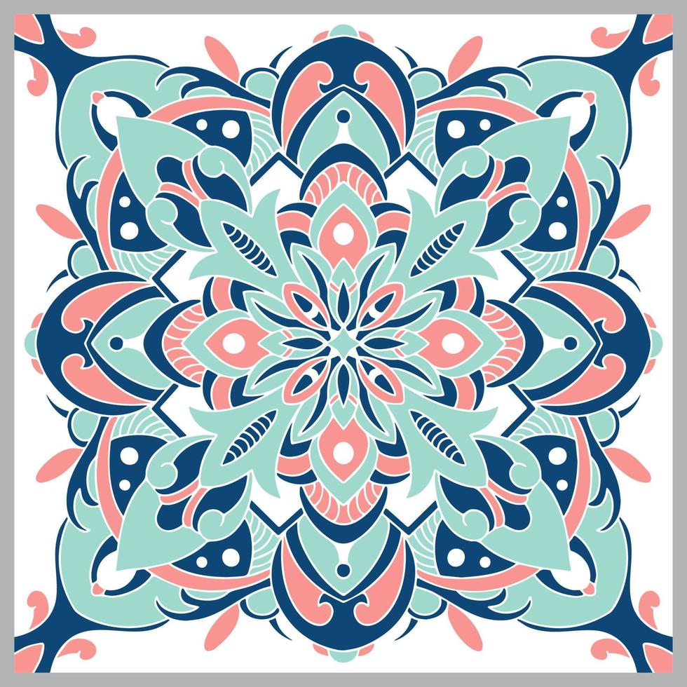 traditionele sierlijke Portugese tegels azulejos. etnische folk sieraad. het vintage patroon. majolica. vector decoratieve achtergrond.