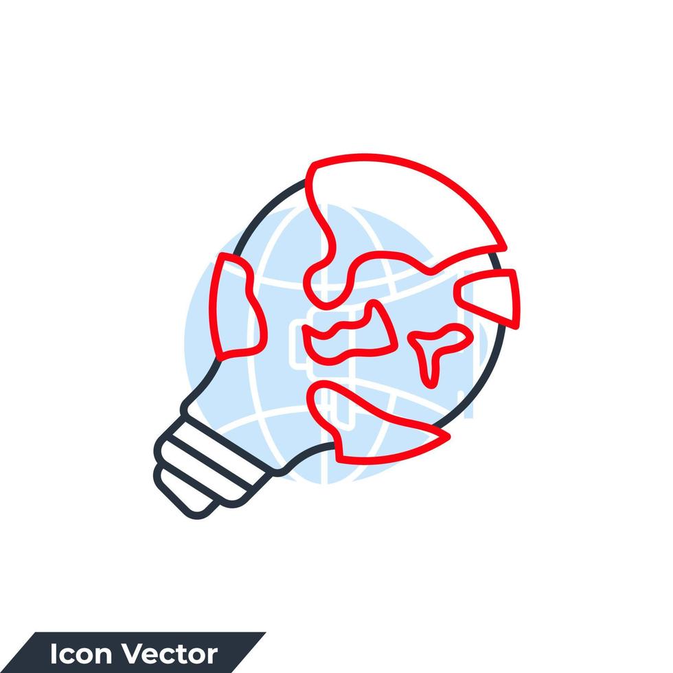 wereldwijde oplossing pictogram logo vectorillustratie. gloeilamp en wereldbol symboolsjabloon voor grafische en webdesign collectie vector