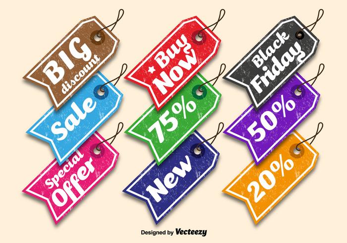 Kleurrijke verkoop labels vector