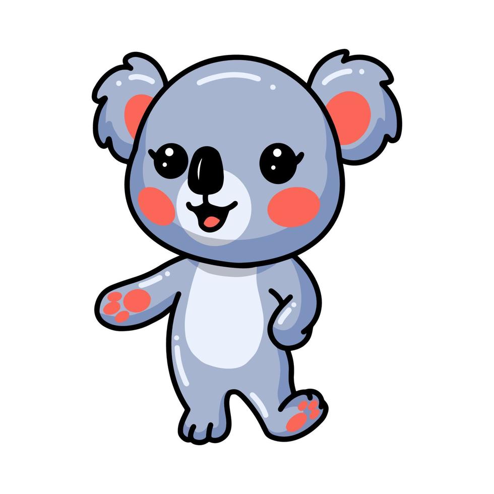 schattige baby koala cartoon presenteren vector