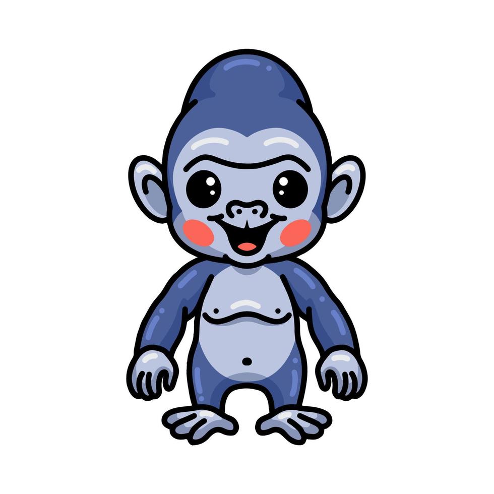 schattige baby gorilla cartoon staand vector