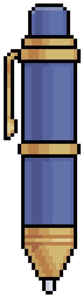 pixel art pen vector pictogram voor 8-bits spel op witte achtergrond