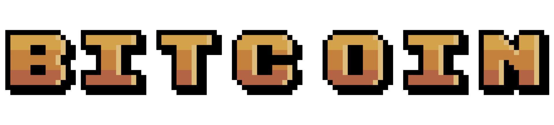 pixel art bitcoin logo vector pictogram voor 8bit spel op witte achtergrond