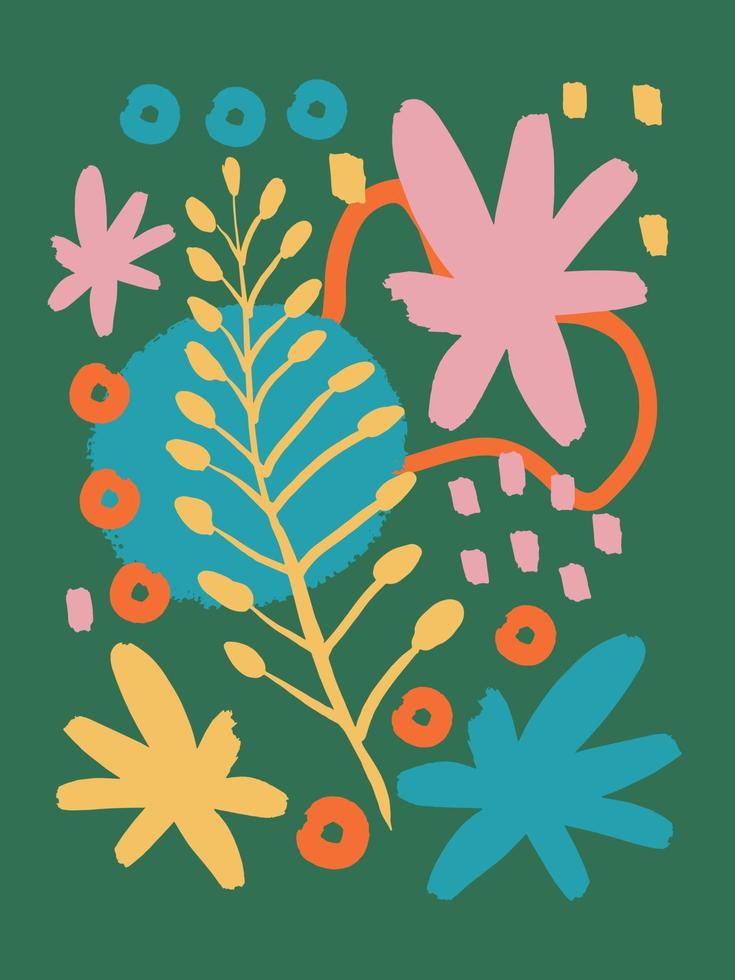 schattige scandinavische bloemenkrabbel vectorillustratie vector