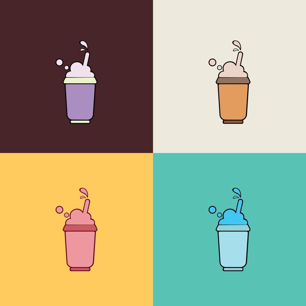 milkshake logo-ontwerp. zoete ijs dranken logo ontwerp vector pictogram.