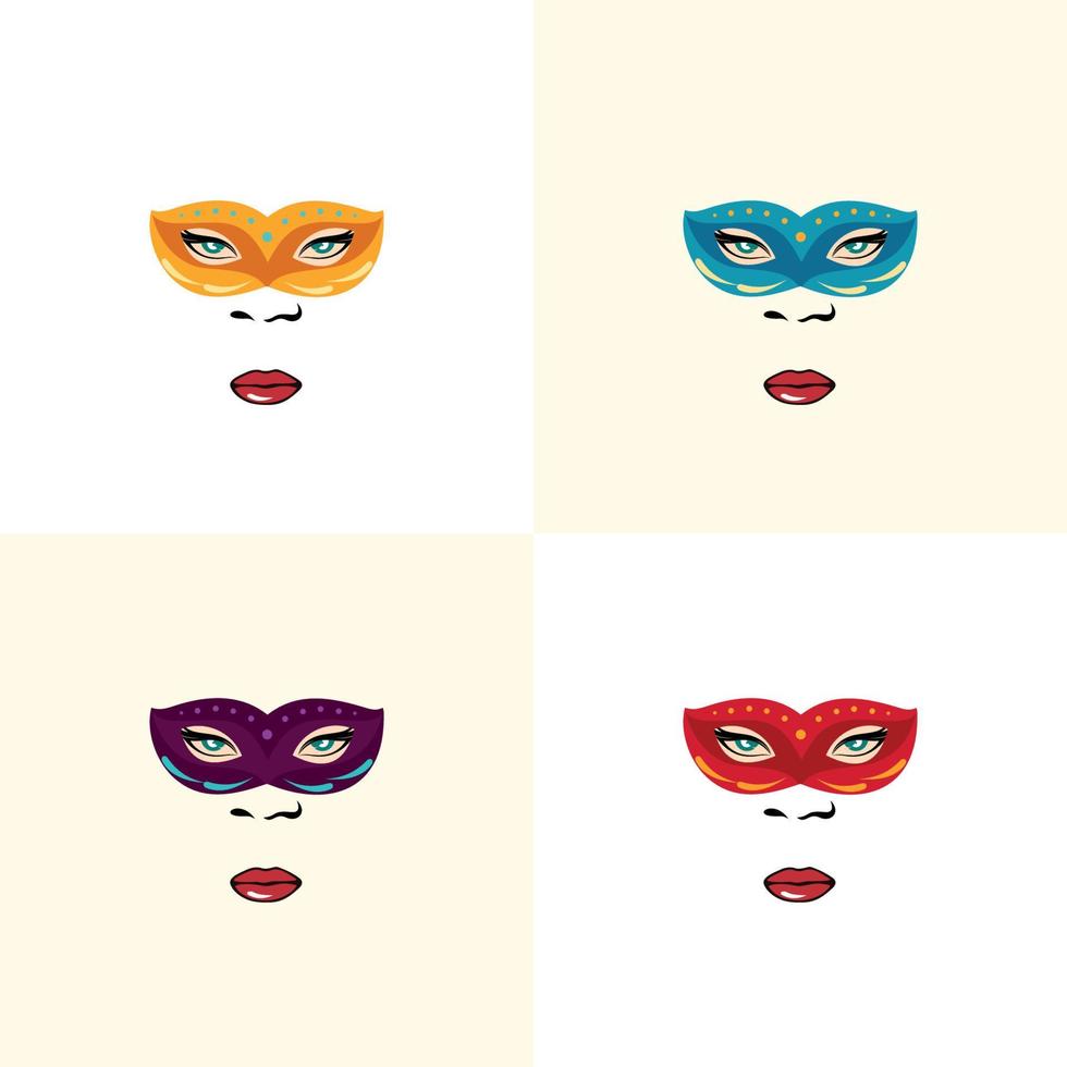 carnaval masker. gemaskerde mode partij carnaval vectorillustraties. vector