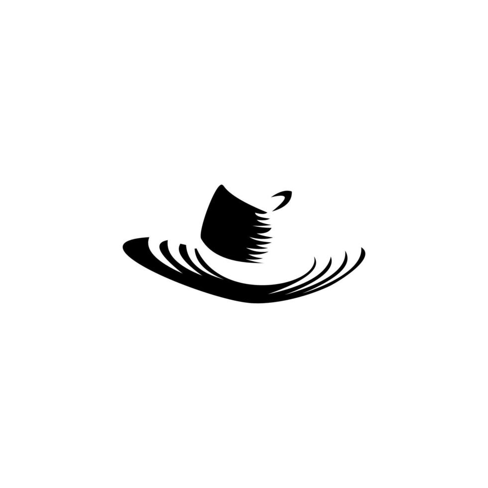 minimalistische cowboyhoed logo ontwerp pictogram illustratie. logo geïsoleerd op witte achtergrond vector