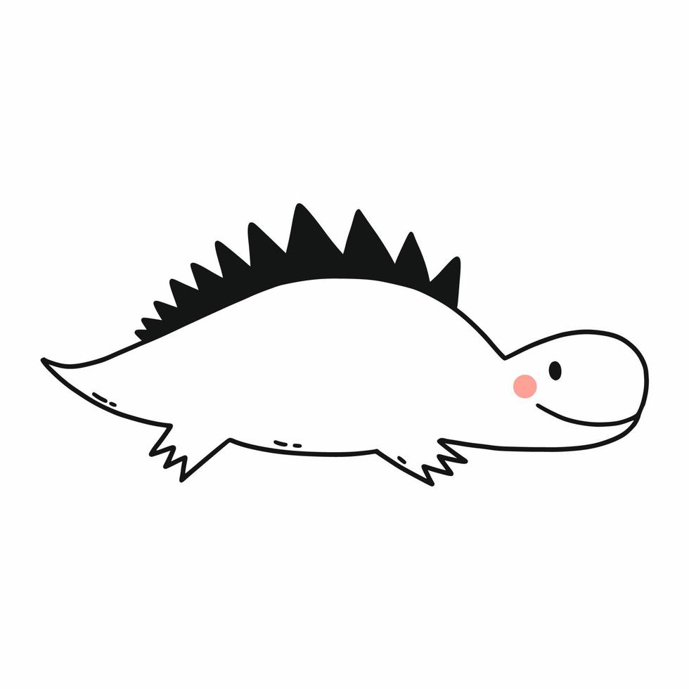 schattige dinosaurus. draak. vectorkrabbelillustratie. kleurboek met dieren voor kinderen. dino. vector