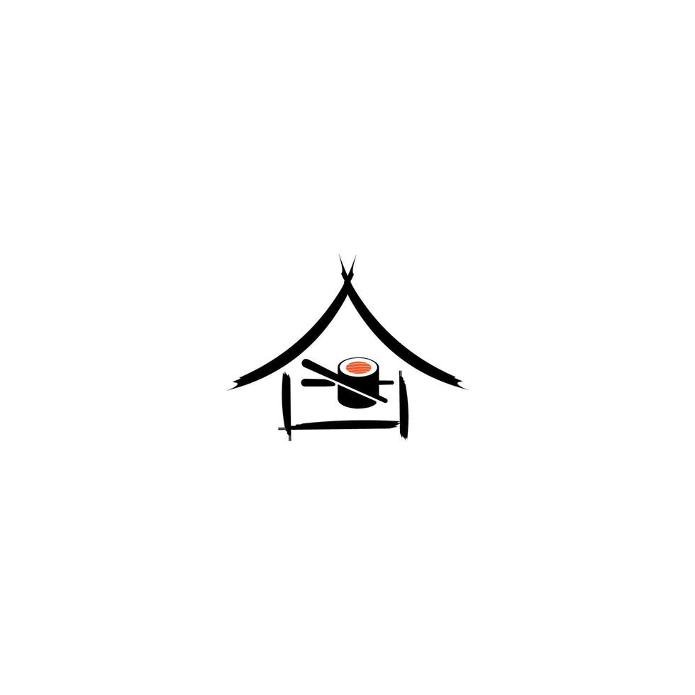 sushi vector logo, pictogram, symbool, embleem, sign.logo van bar of winkel sushi. vectorillustratie.