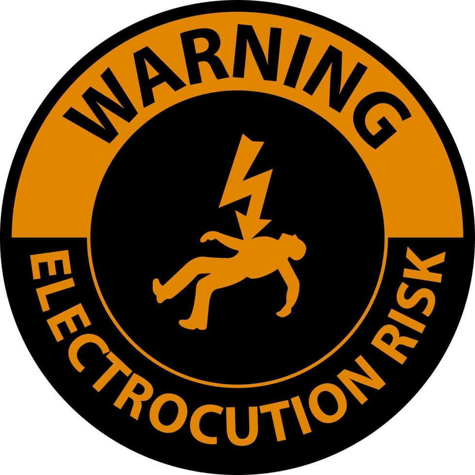 waarschuwing elektrocutie risico teken op witte achtergrond vector