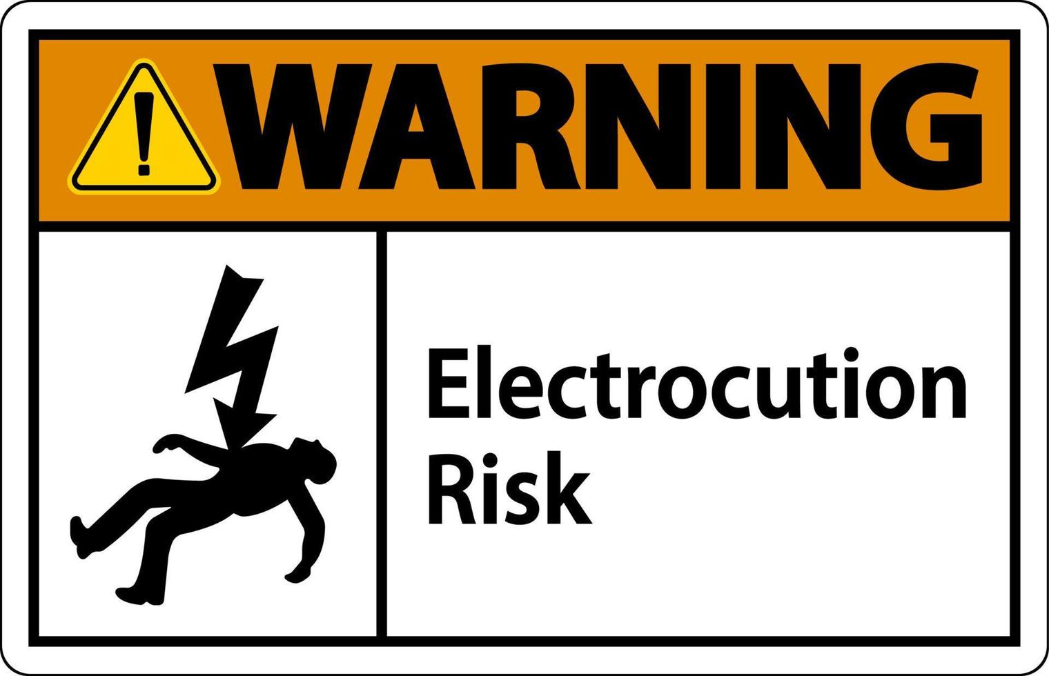 waarschuwing elektrocutie risico teken op witte achtergrond vector