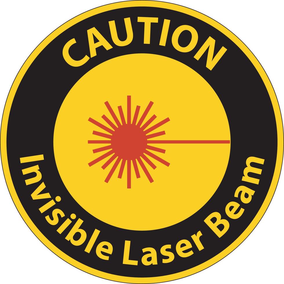 voorzichtigheidsteken onzichtbare laserstraal op witte achtergrond vector