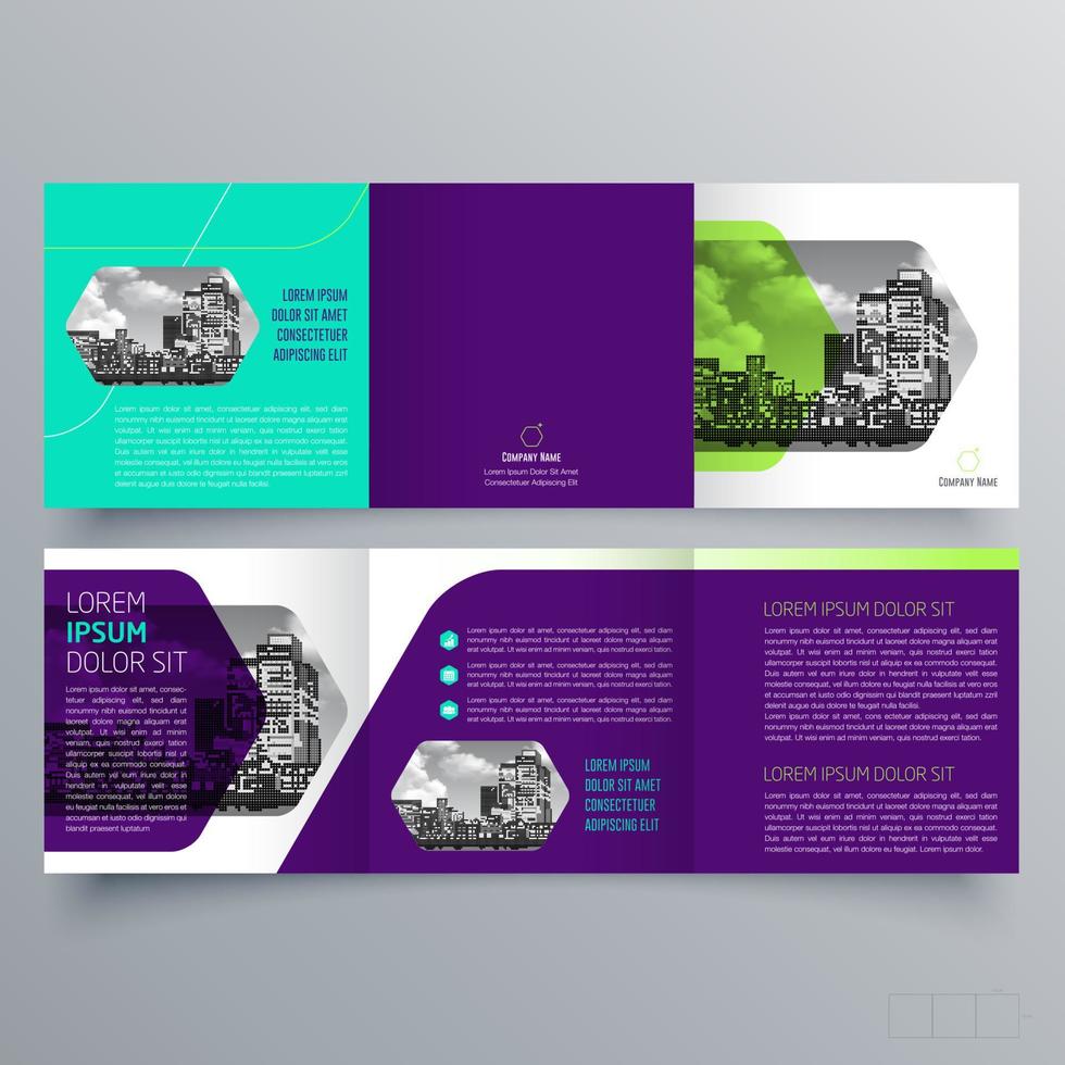 gevouwen brochure sjabloon minimalistisch geometrisch ontwerp voor corporate en business. creatief concept brochure vector sjabloon.