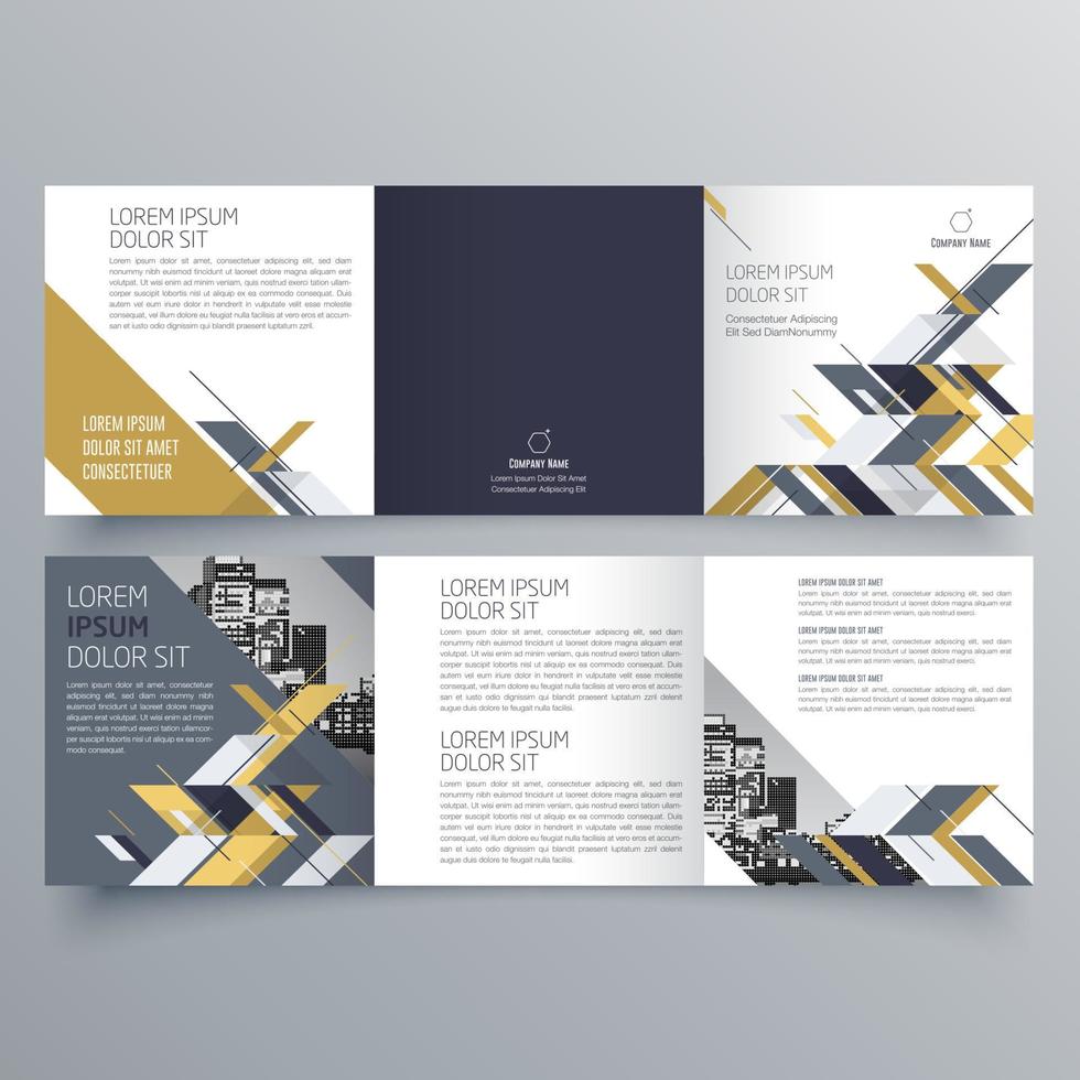 gevouwen brochure sjabloon minimalistisch geometrisch ontwerp voor corporate en business. creatief concept brochure vector sjabloon.