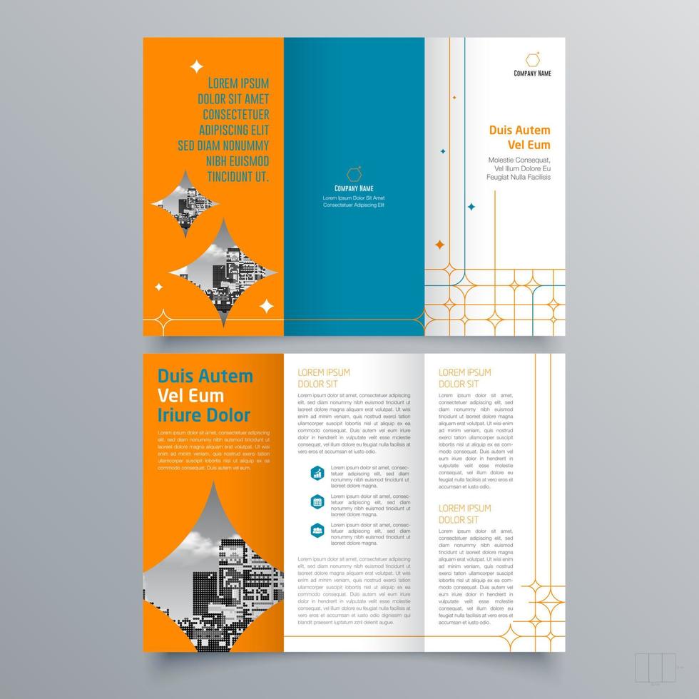 gevouwen brochure sjabloon minimalistisch geometrisch ontwerp voor corporate en business. creatief concept brochure vector sjabloon.