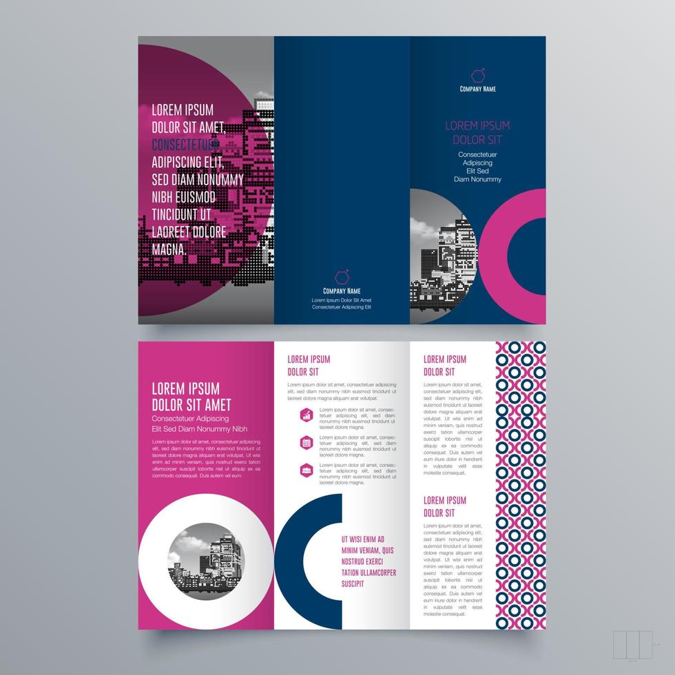 gevouwen brochure sjabloon minimalistisch geometrisch ontwerp voor corporate en business. creatief concept brochure vector sjabloon.