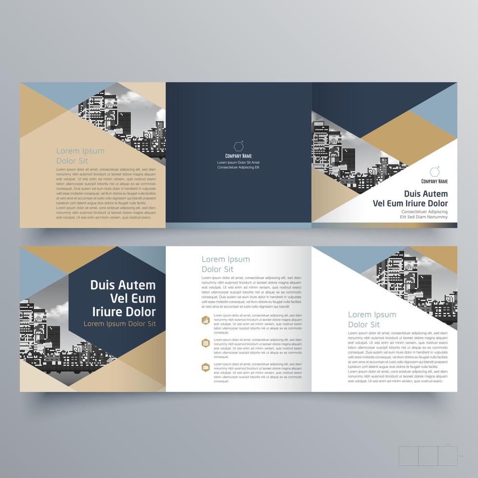 gevouwen brochure sjabloon minimalistisch geometrisch ontwerp voor corporate en business. creatief concept brochure vector sjabloon.