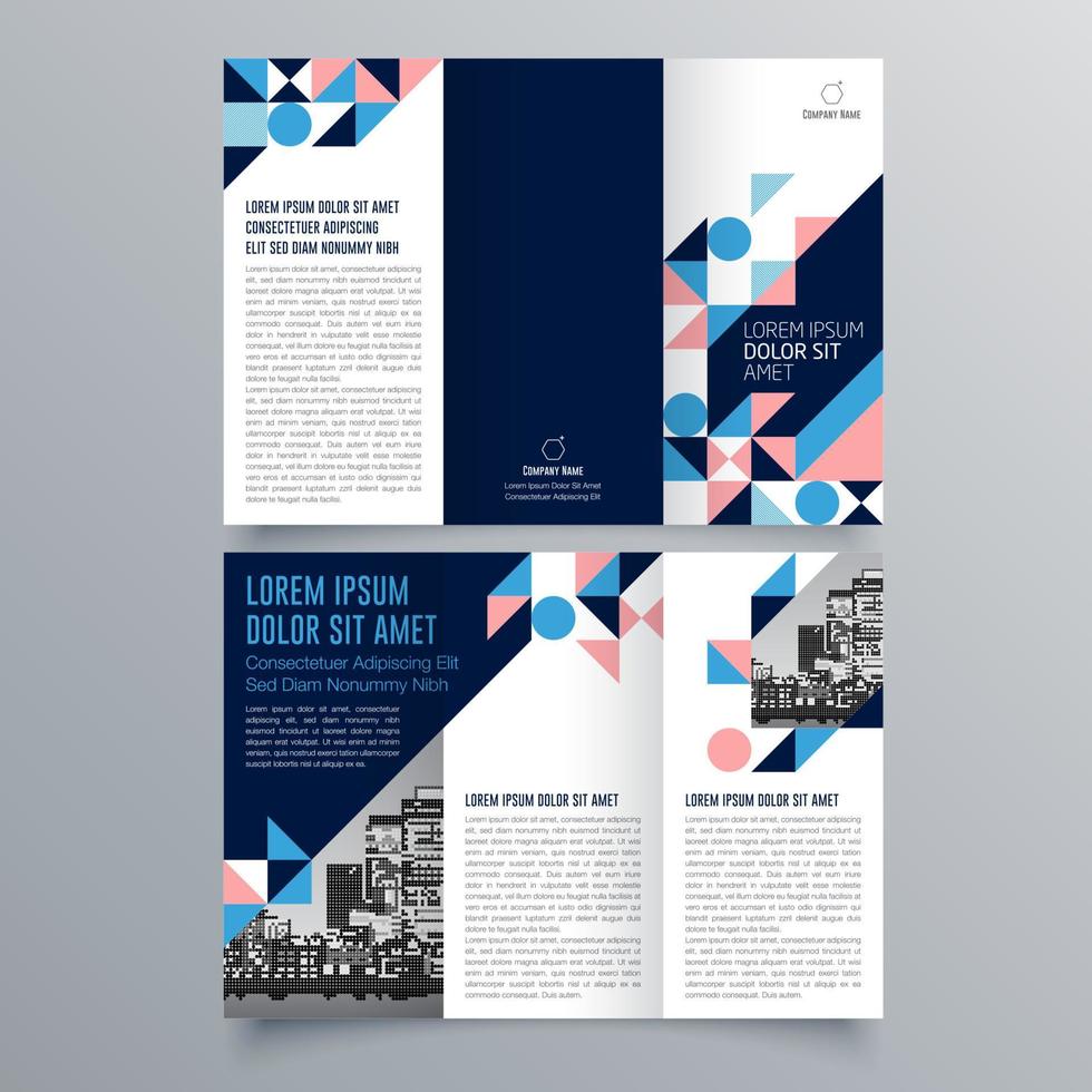 gevouwen brochure sjabloon minimalistisch geometrisch ontwerp voor corporate en business. creatief concept brochure vector sjabloon.