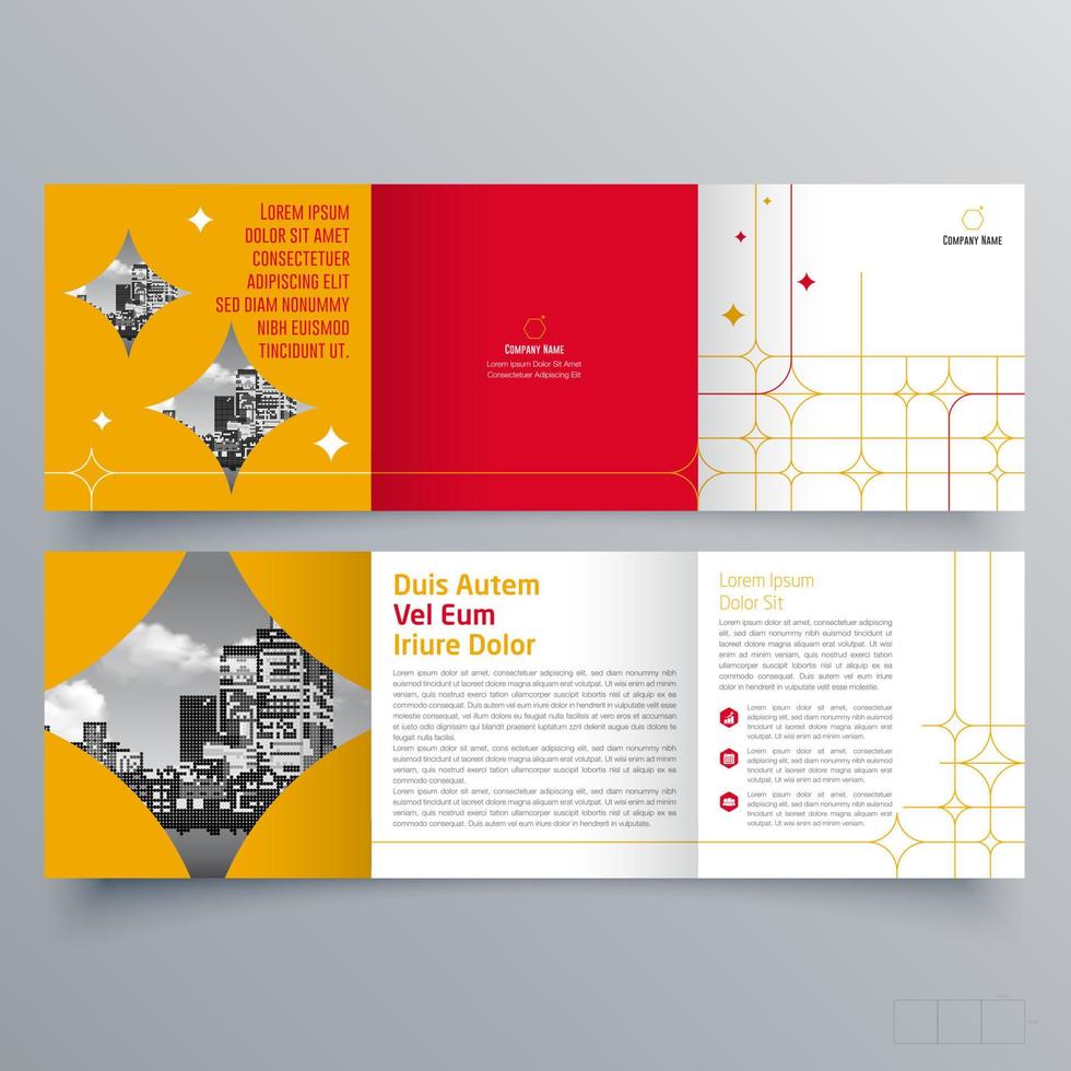 gevouwen brochure sjabloon minimalistisch geometrisch ontwerp voor corporate en business. creatief concept brochure vector sjabloon.