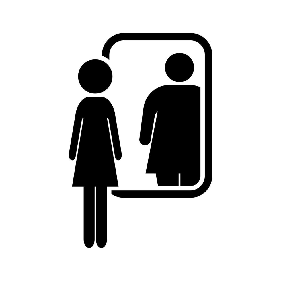 anorexia zwarte vector pictogram op witte achtergrond