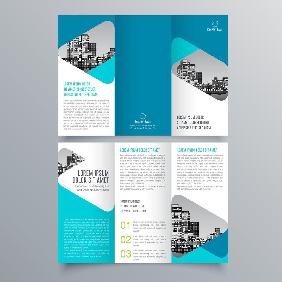 gevouwen brochure sjabloon minimalistisch geometrisch ontwerp voor corporate en business. creatief concept brochure vector sjabloon.