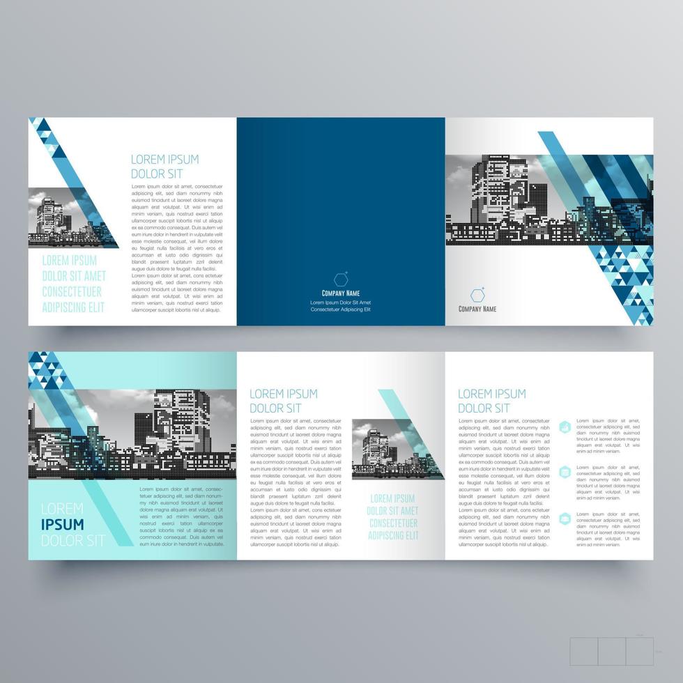 gevouwen brochure sjabloon minimalistisch geometrisch ontwerp voor corporate en business. creatief concept brochure vector sjabloon.