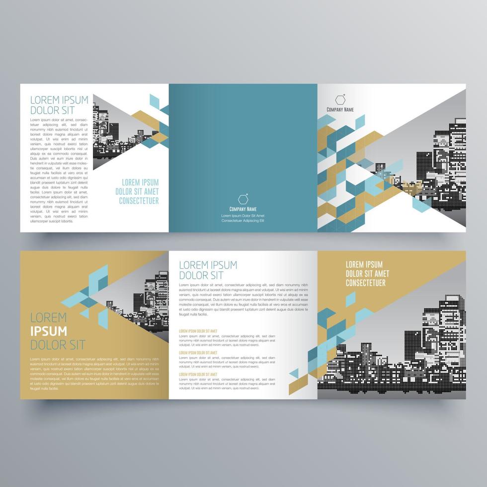 gevouwen brochure sjabloon minimalistisch geometrisch ontwerp voor corporate en business. creatief concept brochure vector sjabloon.