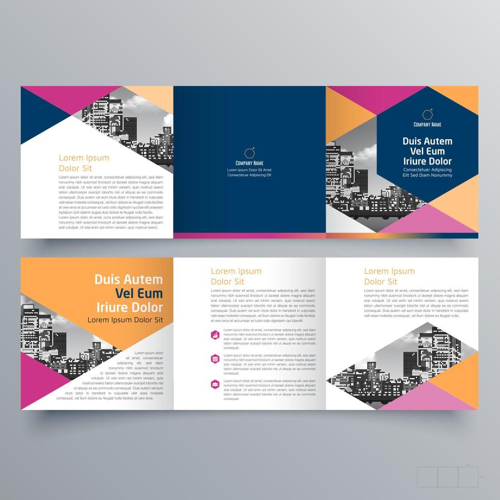 gevouwen brochure sjabloon minimalistisch geometrisch ontwerp voor corporate en business. creatief concept brochure vector sjabloon.