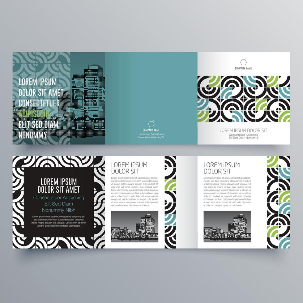 gevouwen brochure sjabloon minimalistisch geometrisch ontwerp voor corporate en business. creatief concept brochure vector sjabloon.