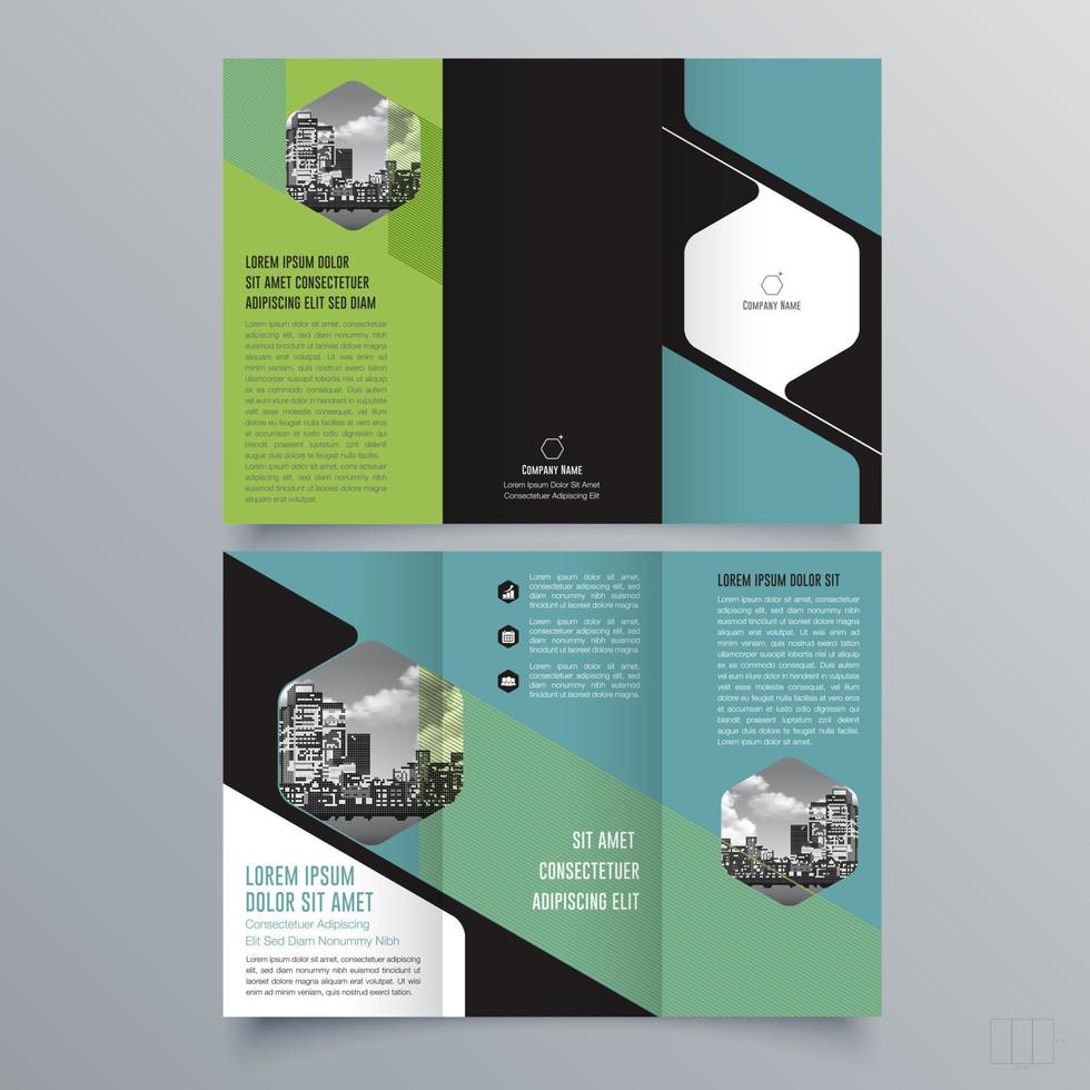 gevouwen brochure sjabloon minimalistisch geometrisch ontwerp voor corporate en business. creatief concept brochure vector sjabloon.