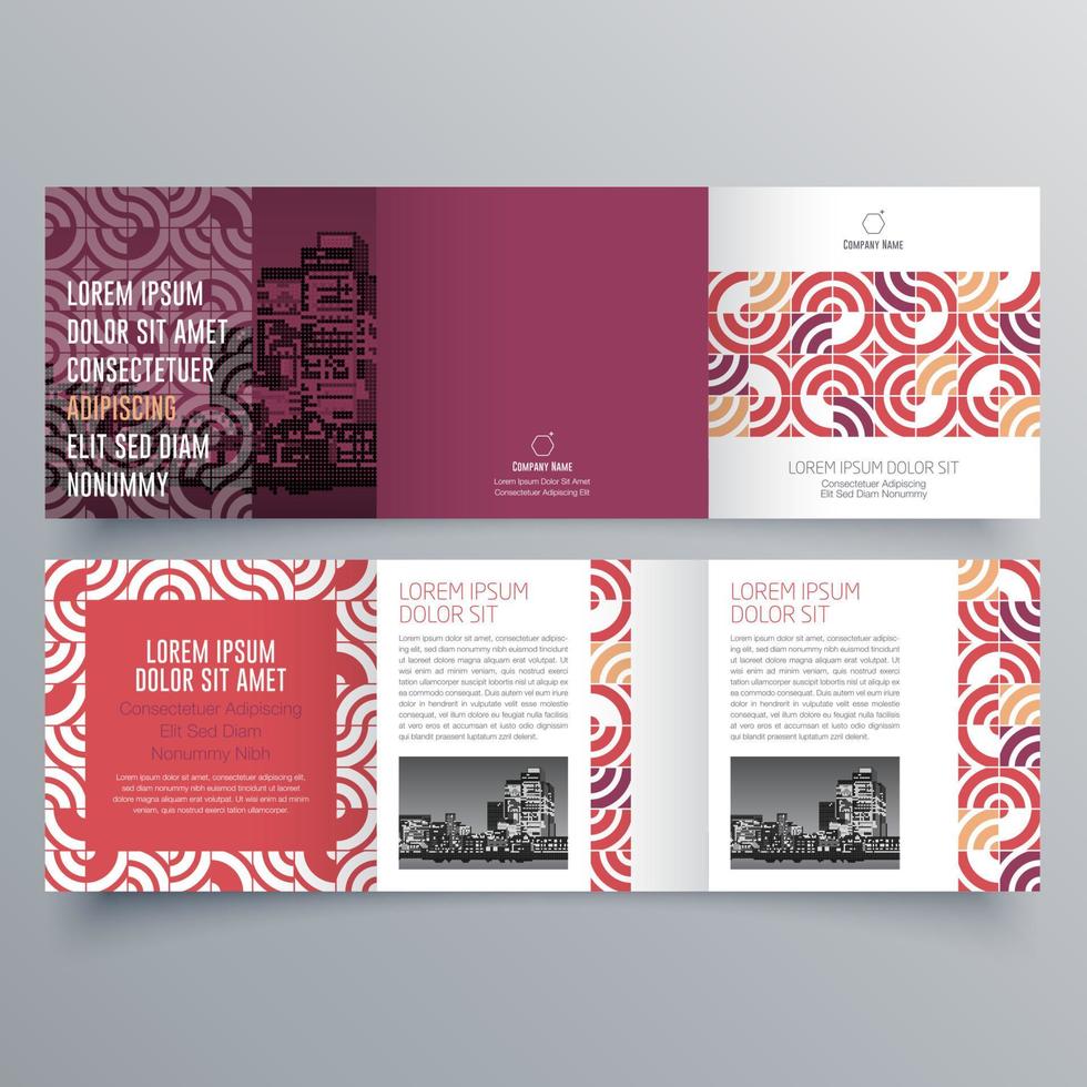 gevouwen brochure sjabloon minimalistisch geometrisch ontwerp voor corporate en business. creatief concept brochure vector sjabloon.