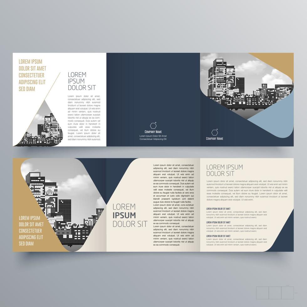 gevouwen brochure sjabloon minimalistisch geometrisch ontwerp voor corporate en business. creatief concept brochure vector sjabloon.