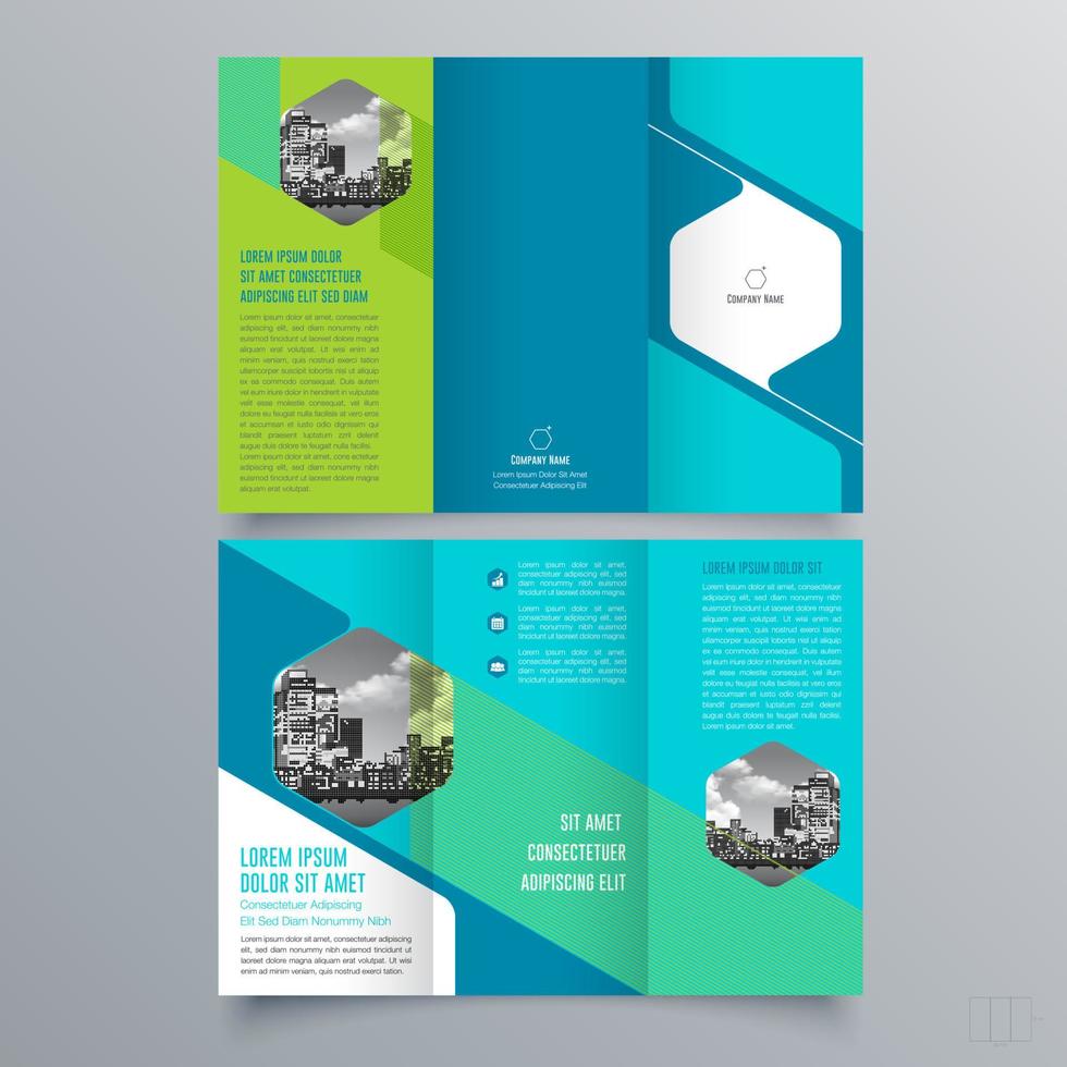 gevouwen brochure sjabloon minimalistisch geometrisch ontwerp voor corporate en business. creatief concept brochure vector sjabloon.