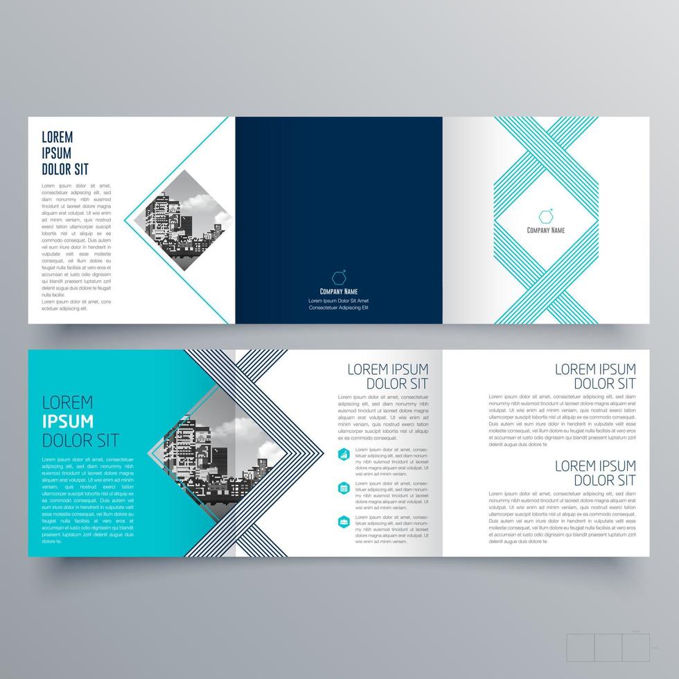 gevouwen brochure sjabloon minimalistisch geometrisch ontwerp voor corporate en business. creatief concept brochure vector sjabloon.