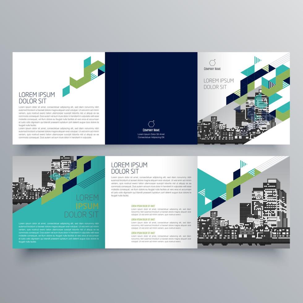 gevouwen brochure sjabloon minimalistisch geometrisch ontwerp voor corporate en business. creatief concept brochure vector sjabloon.